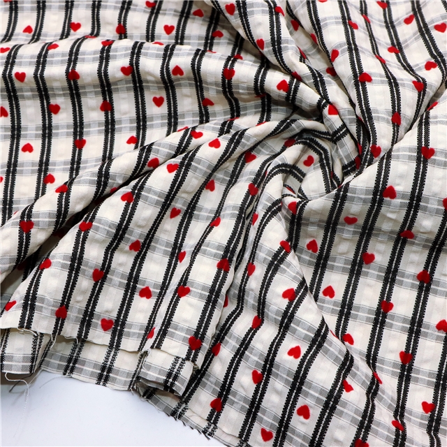 velvet heart striped plaid polyester fabric