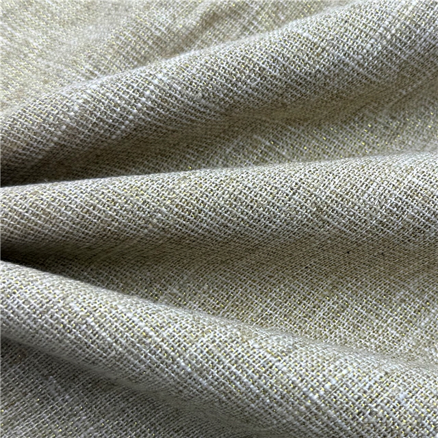 gold thread weaving linen fabric