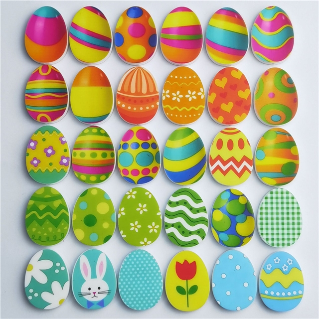 silicone mixed easter egg printing silicone beads