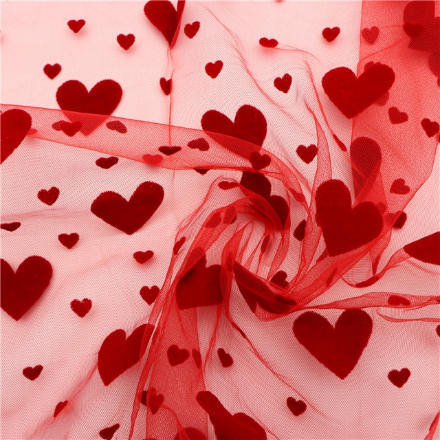 velvet heart mesh fabric