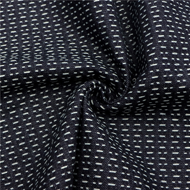 65% cotton 20% viscose 15% synthetic fiber plain woven jacquard denim fabric（without denim washing）