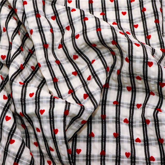 velvet heart striped plaid polyester fabric