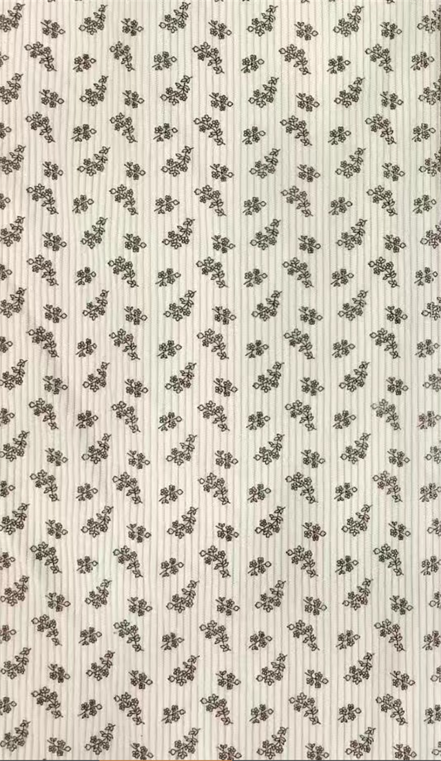 floral printed corduroy fabric
