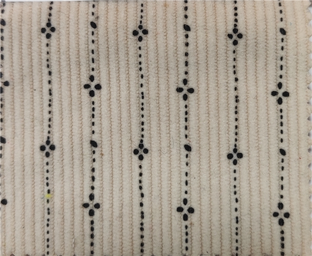 striped floral printed corduroy fabric