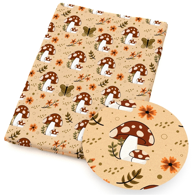 polyester cotton animal mushroom series polyester cotton fabric set (4 pcs/set)