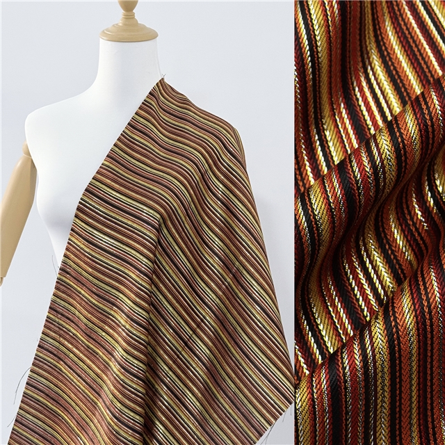 metallic embroidery threads rainbow color striped yarn dyed fabric 