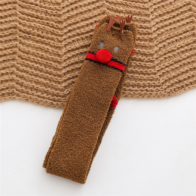 free size coral fleece and thickened knee high socks