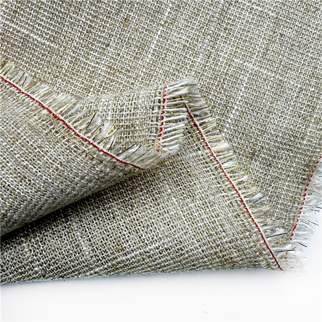 gold thread weaving linen fabric
