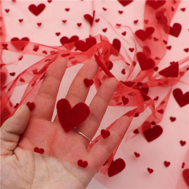 velvet heart mesh fabric