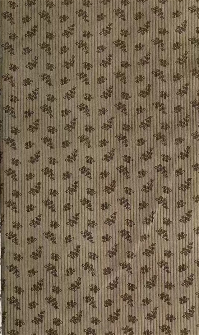 floral printed corduroy fabric