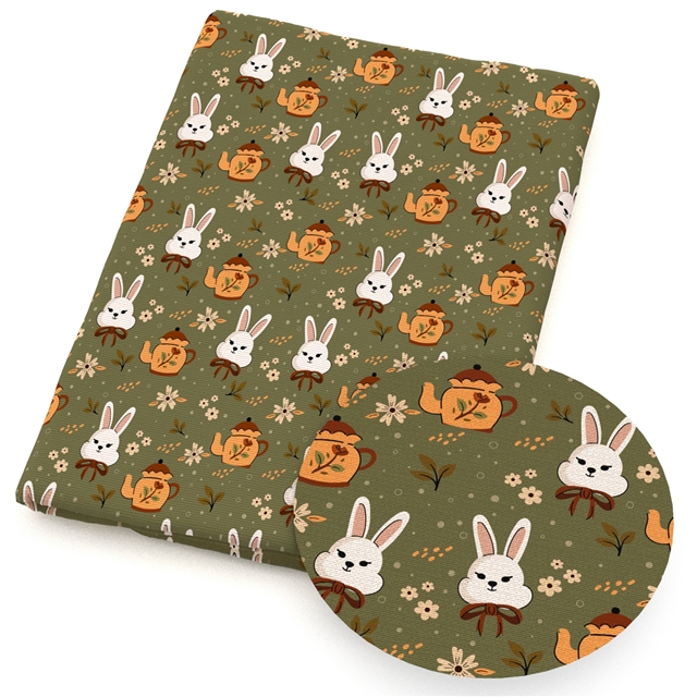 polyester cotton animal mushroom series polyester cotton fabric set (4 pcs/set)