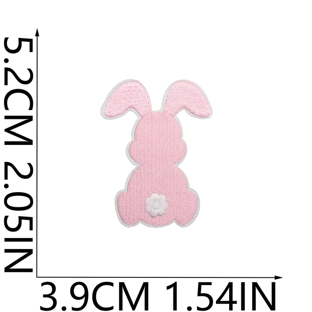 back with glue thread easter rabbit embroidery patch（back with glue） 1#the smallest size