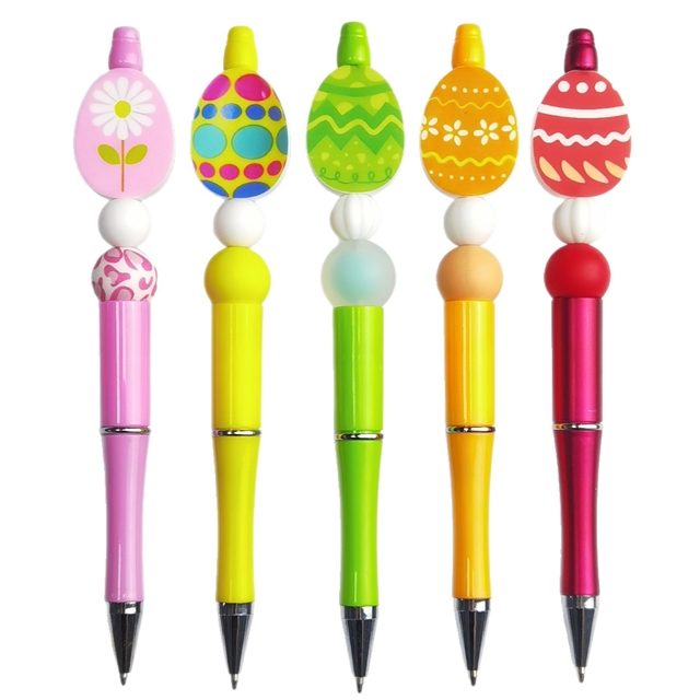 silicone mixed easter egg printing silicone beads