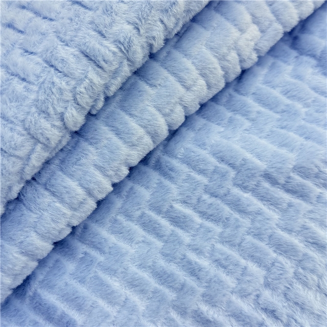 plain embossed checkered woven velvet fabric
