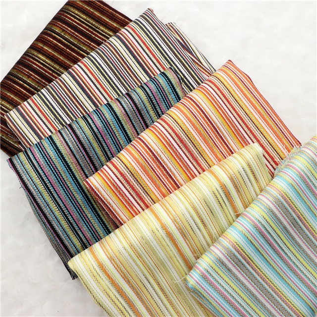 metallic embroidery threads rainbow color striped yarn dyed fabric 