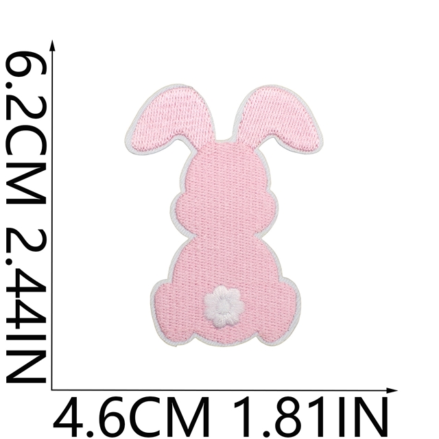 back with glue thread easter rabbit embroidery patch（back with glue） 1#small size