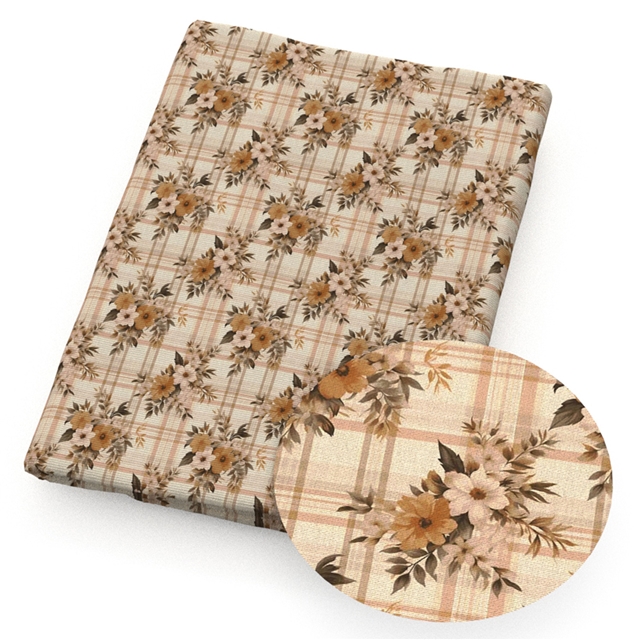 polyester cotton plaid flower series polyester cotton fabric set (10 pcs/set) polyester cotton fabric,50*45cm(19.7*17.7