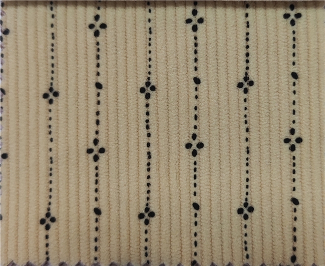 striped floral printed corduroy fabric