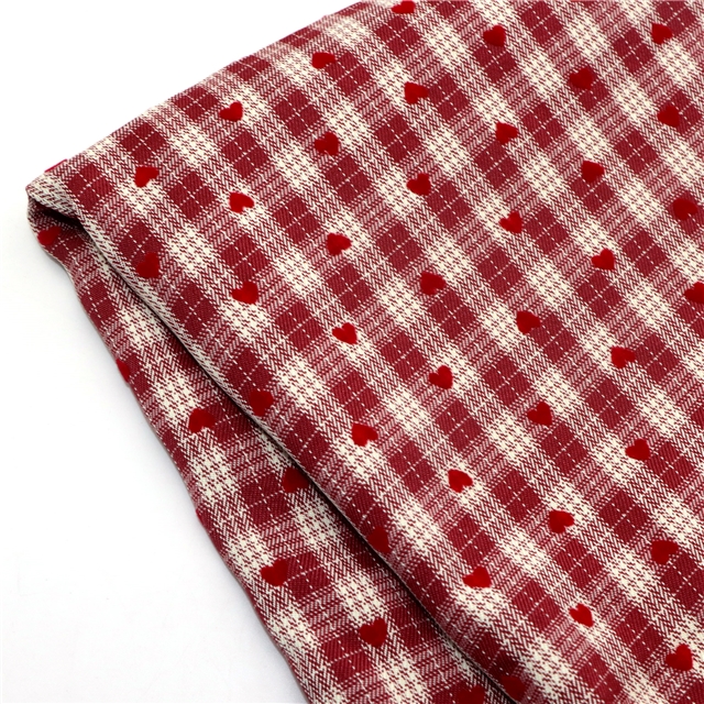 velvet heart plaid polyester yarn dyed fabric