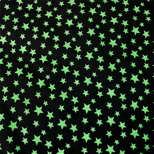 crystal ultra soft Glow In The Dark Velvet Fabric