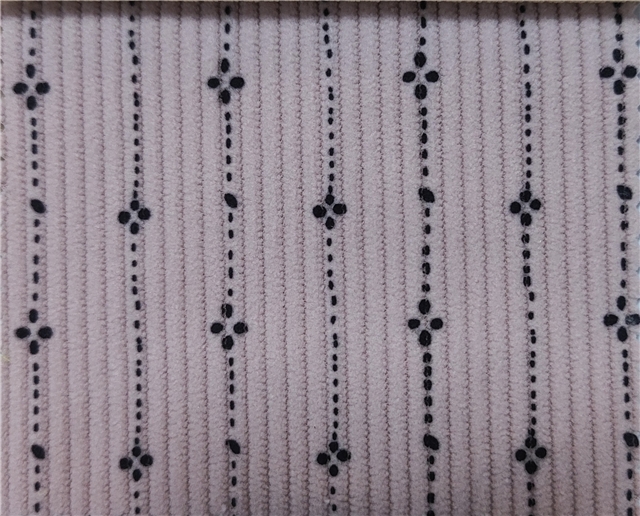 striped floral printed corduroy fabric
