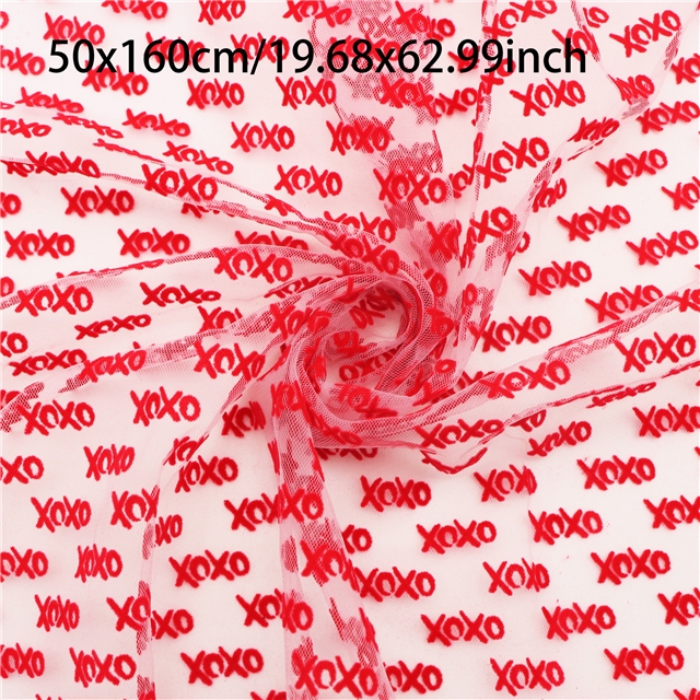 velvet letters mesh fabric white,50*160cm(19.7*63