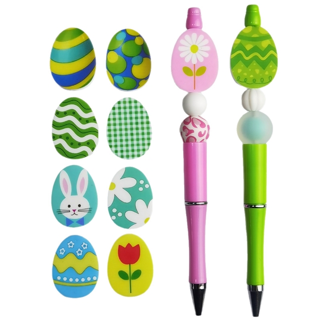 silicone mixed easter egg printing silicone beads