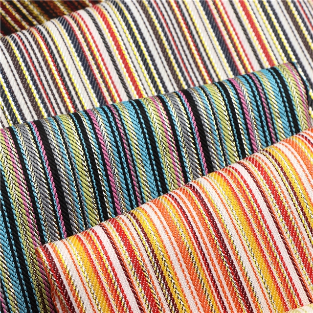 metallic embroidery threads rainbow color striped yarn dyed fabric 
