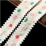 38mm colored dots pompom lace tape