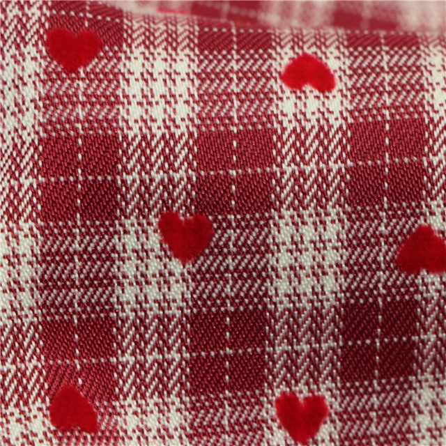 velvet heart plaid polyester yarn dyed fabric