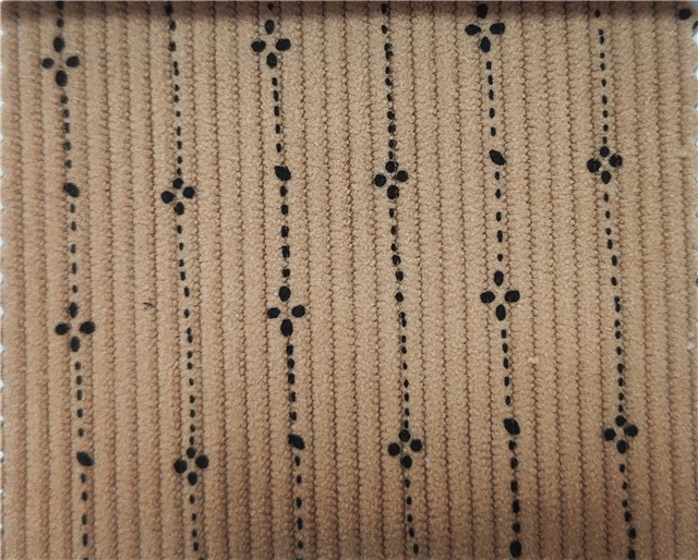 striped floral printed corduroy fabric