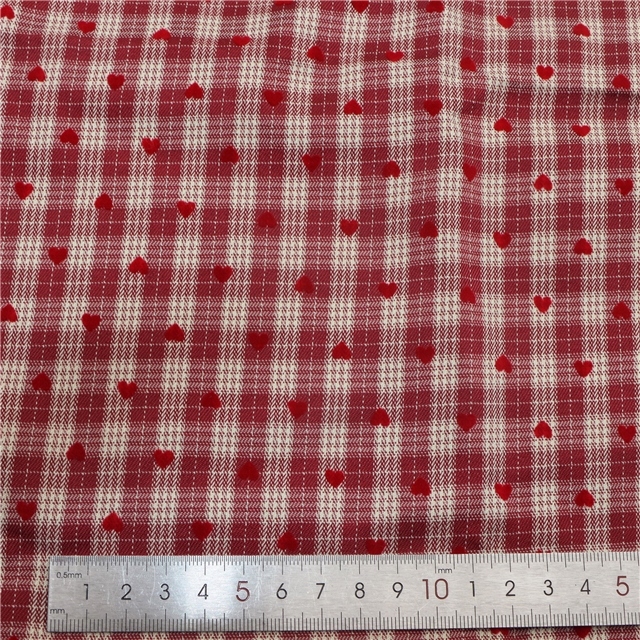velvet heart plaid polyester yarn dyed fabric