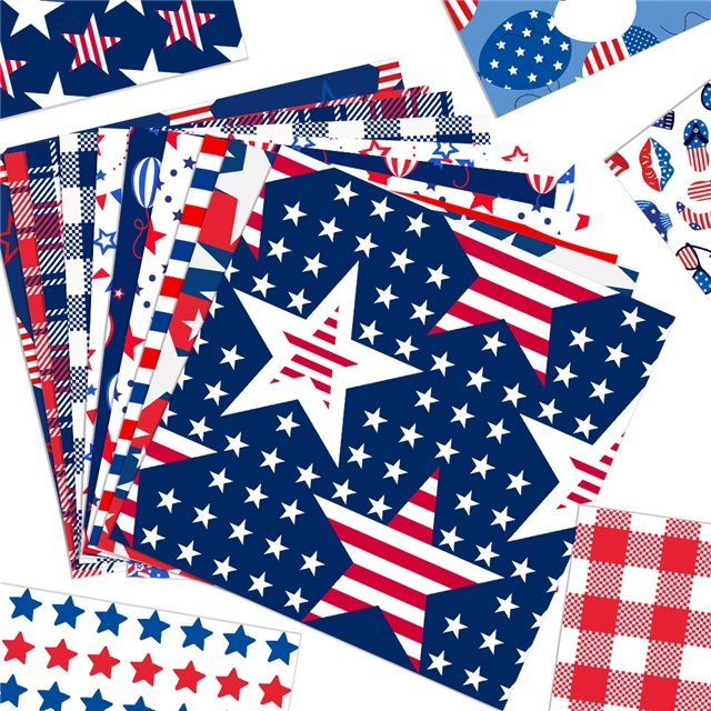 American Independence Day gift wrapping paper set