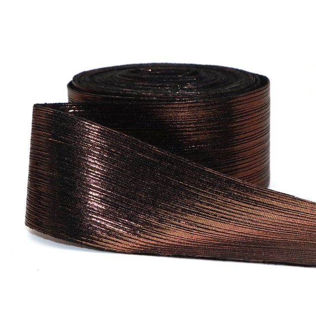 striped embossed surface woven tape coffee,40mm(1.6