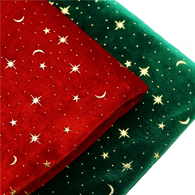 2 ways hot stamping star moon velvet fabric