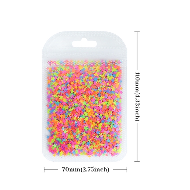 pet fluorescent star sequin packaging filling material