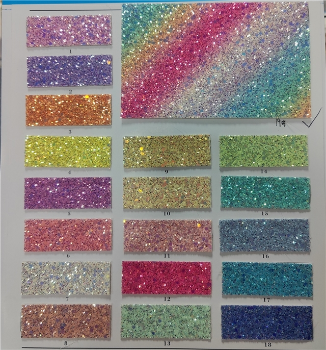 synthetic leather chunky glitter big small sequins mixed faux leather