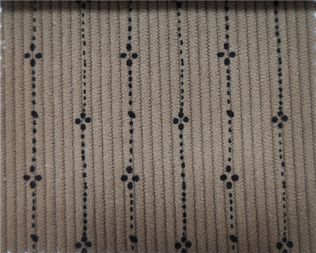 striped floral printed corduroy fabric
