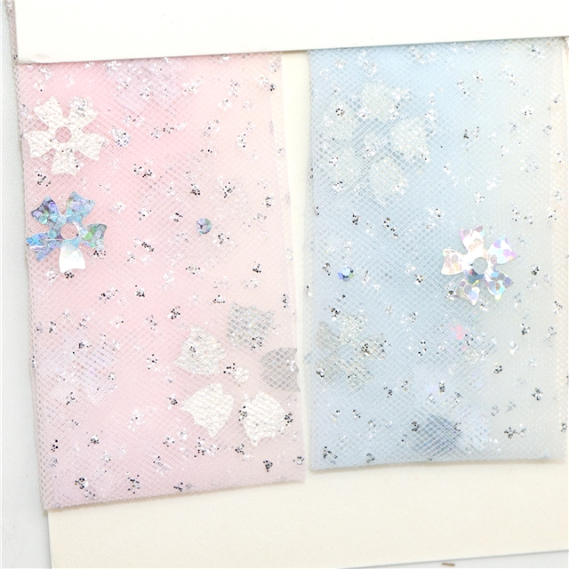 mesh glitter laser sequins flower mesh gauze fabric