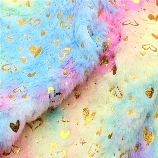 100% polyester tie dye laser hot stamping heart velvet fabric