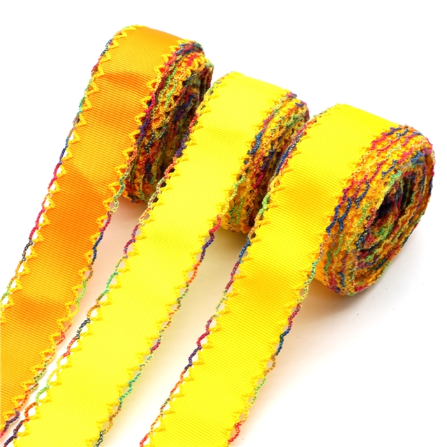 grosgrain yellow series grosgrain double layer two-color hook ribbon