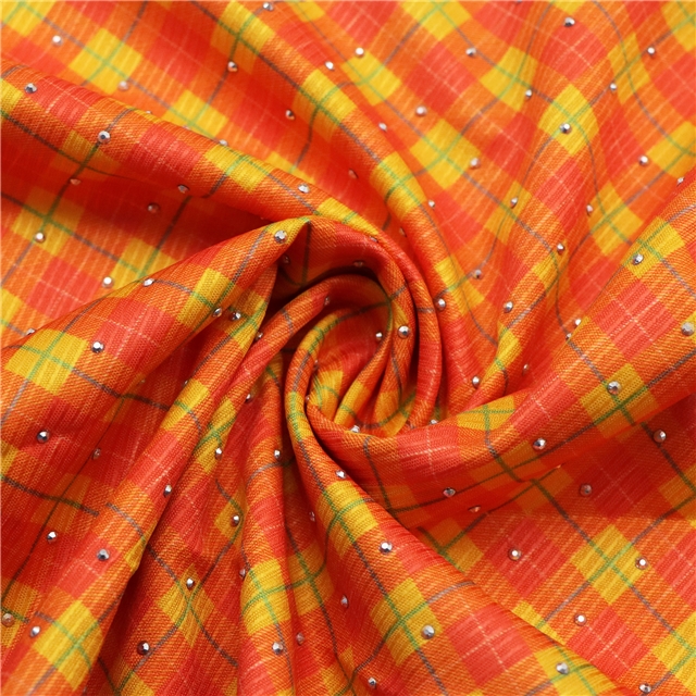 hot stamping diamond grid twill polyester fabric