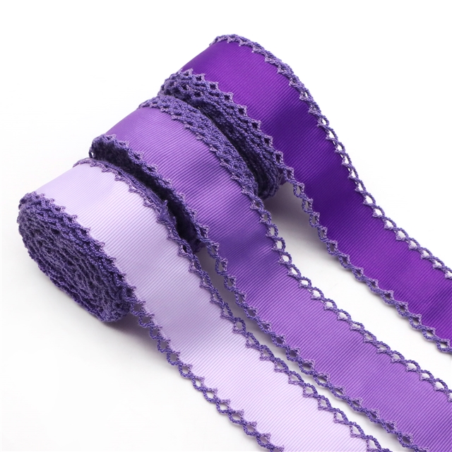 grosgrain purple series grosgrain double layer two-color hook ribbon