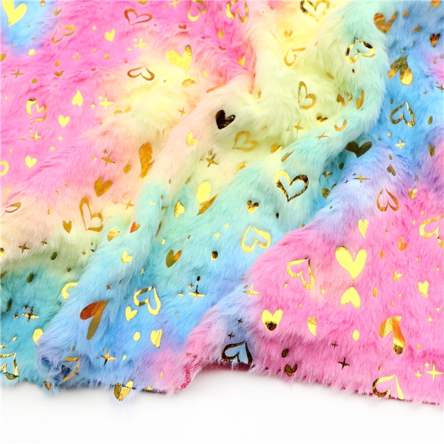 100% polyester tie dye laser hot stamping heart velvet fabric