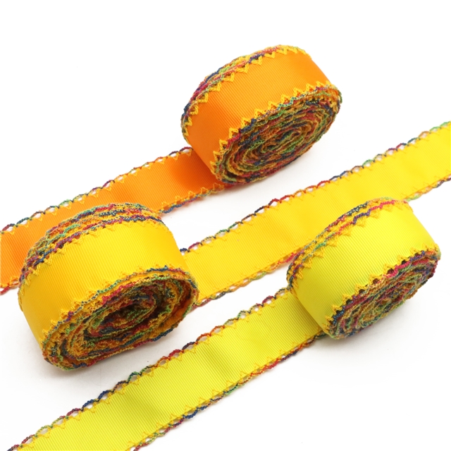 grosgrain yellow series grosgrain double layer two-color hook ribbon
