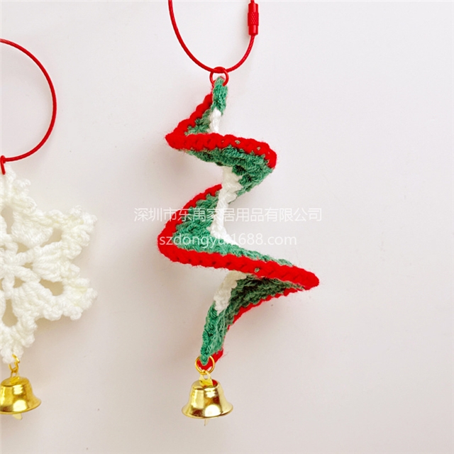 acrylic fibers christmas series knitted keychain pendant