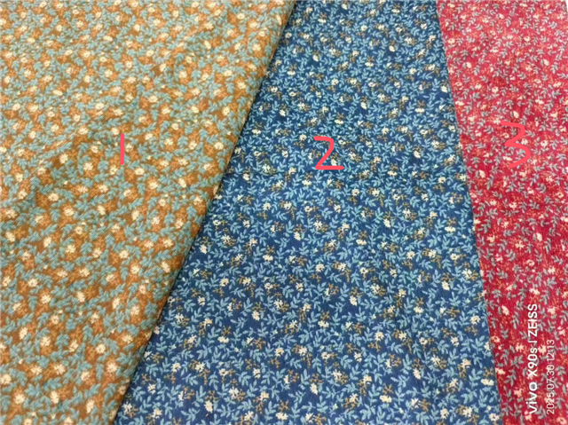 floral printed corduroy fabric