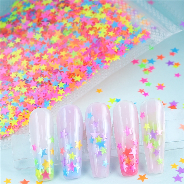 pet fluorescent star sequin packaging filling material