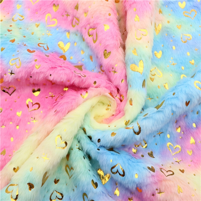 100% polyester tie dye laser hot stamping heart velvet fabric
