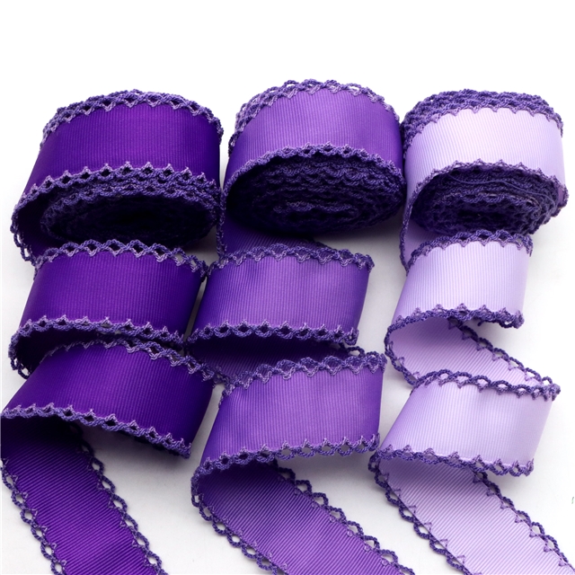 grosgrain purple series grosgrain double layer two-color hook ribbon